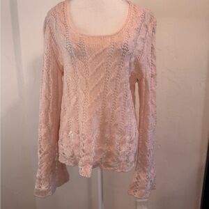Vintage Express Mohair-Wool Pink Lace Fairycore Sweater